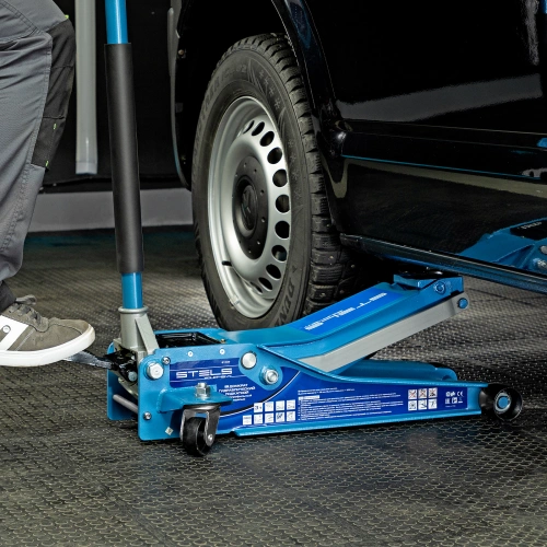 Домкрат гидравлический подкатной 3 т, быстрый подъем, Low profile quick lift, 75-505 мм, профессиональный STELS по ценам производителя в Уфе с доставкой по всей России