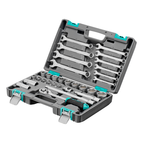 Набор инструментов, 1/2", CrV, пластиковый кейс 31 предмет Stels по ценам производителя в Уфе с доставкой по всей России