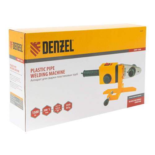 Аппарат для сварки пластиковых труб DWP-1500, 1500 Вт, 260-300 град, комплект насадок, 20-63 мм Denzel по ценам производителя в Уфе с доставкой по всей России