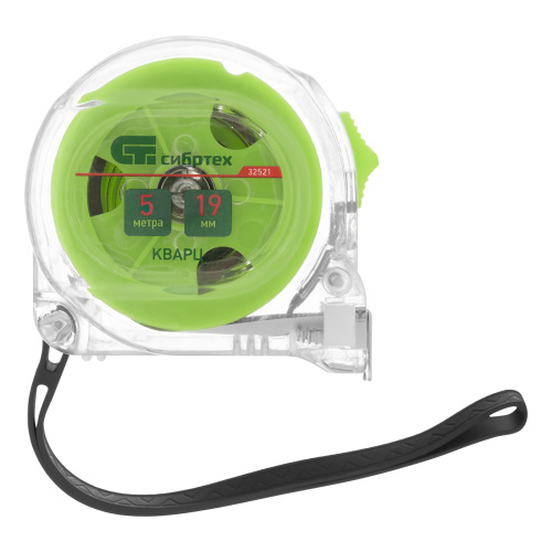 Рулетка Кварц,прозрачный корпус,амортизатор,5 м х 19 мм Сибртех по ценам производителя в Уфе с доставкой по всей России