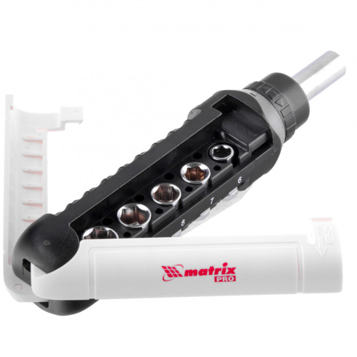 Отвертка реверсивная с набором бит и торцевых головок, 15 шт, CrV Matrix Pro по ценам производителя в Уфе с доставкой по всей России