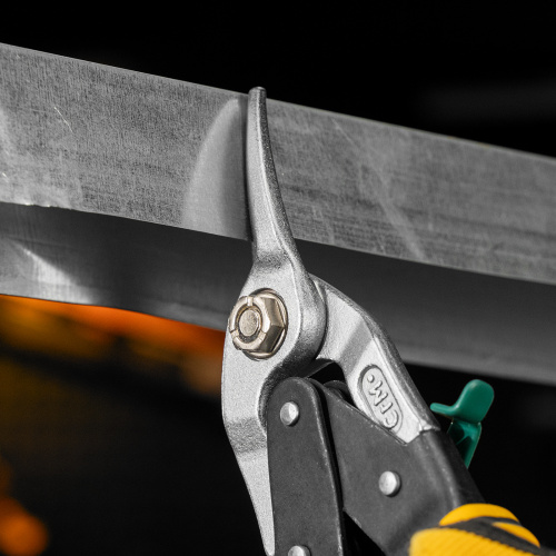 Ножницы по металлу, 270 мм, прямой и правый рез, сталь-СrMo, трехкомпонентные рукоятки Denzel по ценам производителя в Уфе с доставкой по всей России