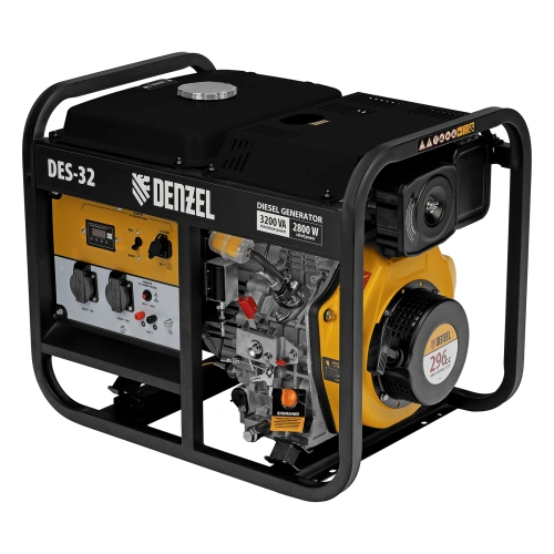 Генератор дизельный DES-32, 3,2 кВт, 230 В, 11 л, ручной стартер Denzel по ценам производителя в Уфе с доставкой по всей России