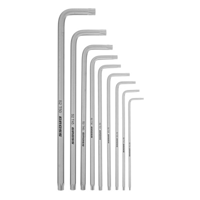 Набор ключей имбусовых Torx -TT, 9 шт: T10-T50, экстра-длинные, S2, сатинированные Gross по ценам производителя в Уфе с доставкой по всей России
