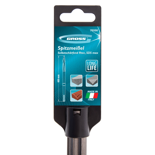 Зубило пикообразное, самозатачивающееся Rtec 400 мм, SDS Max Gross по ценам производителя в Уфе с доставкой по всей России