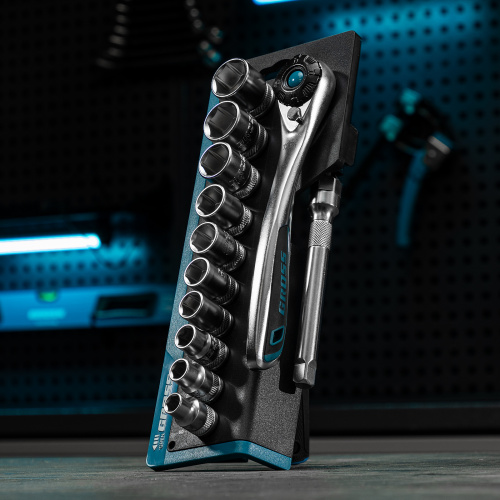 Набор торцевых головок, трещотка 120 зубьев, 3/8", CrV, 12 предметов Gross по ценам производителя в Уфе с доставкой по всей России