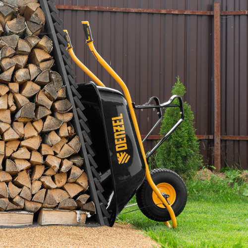 Тачка строительная, усиленная, объем 130 л, 230 кг, колесо 15х6.00-6 Denzel по ценам производителя в Уфе с доставкой по всей России