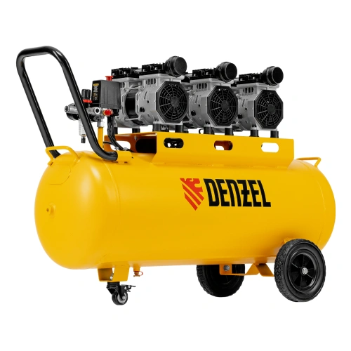 Компрессор безмасляный, малошумный DLS 1800/100,1800 Вт, 3x600, 100 л, 345 л/мин Denzel по ценам производителя в Уфе с доставкой по всей России