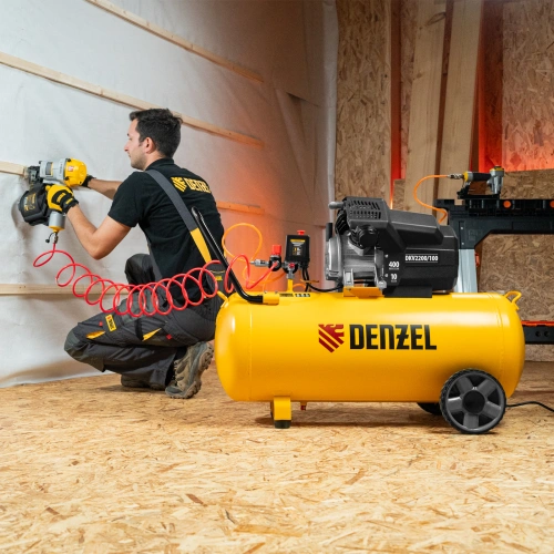 Компрессор воздушный DKV2200/100, Х-PRO 2.2 кВт, 400 л/мин, 100л Denzel по ценам производителя в Уфе с доставкой по всей России