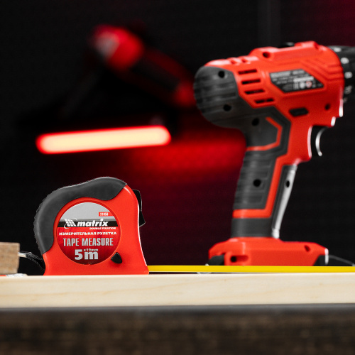 Рулетка Double fixation,5 м х 19 мм,обрезиненный корпус,двойная плавная фиксация Matrix по ценам производителя в Уфе с доставкой по всей России