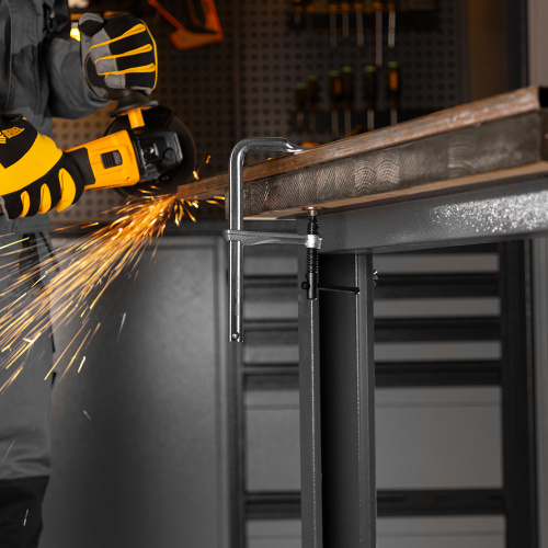 Струбцина F-образная, 80x200мм, кованая Denzel по ценам производителя в Уфе с доставкой по всей России