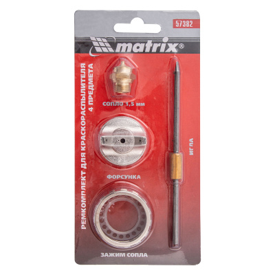 Ремкомплект для краскораспылителя 4 предмета : сопло 1.5 мм + игла + форсунка + зажим сопло Matrix по ценам производителя в Уфе с доставкой по всей России