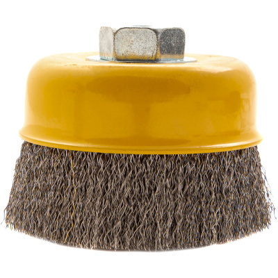 Щетка для УШМ, 100 мм, "Чашка", витая нержавеющая проволока 0.3 мм, М14 Denzel купить в Москве с доставкой по всей России | ProtosMarket.ru