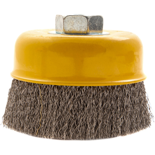 Щетка для УШМ, 100 мм, "Чашка", витая нержавеющая проволока 0.3 мм, М14 Denzel по ценам производителя в Уфе с доставкой по всей России