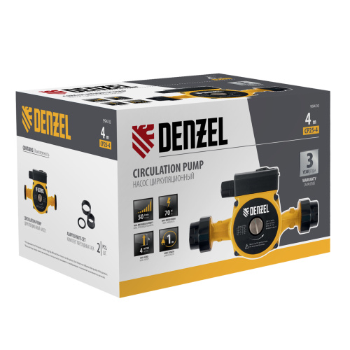 Циркуляционный насос CP25-4, напор 4 м, 50 л/мин, 1 м кабель, монт. длина 180 мм Denzel по ценам производителя в Уфе с доставкой по всей России