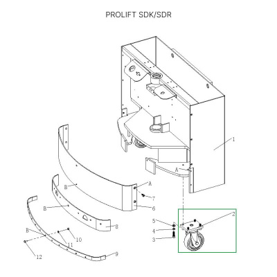 Опорное колесо в сборе с поворотной опорой для штабелеров SDR1536/1545S/1645/1656/2036/2045, SDK купить в Москве с доставкой по всей России | ProtosMarket.ru