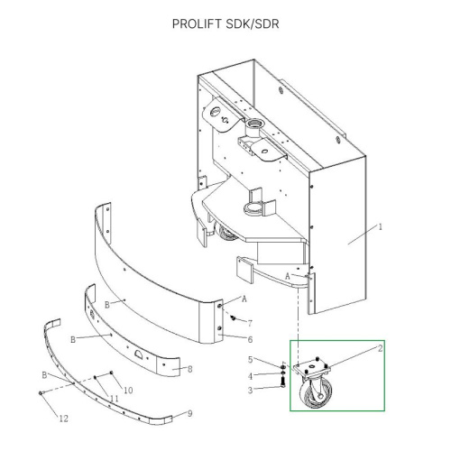 Опорное колесо в сборе с поворотной опорой для штабелеров SDR1536/1545S/1645/1656/2036/2045, SDK по ценам производителя в Уфе с доставкой по всей России