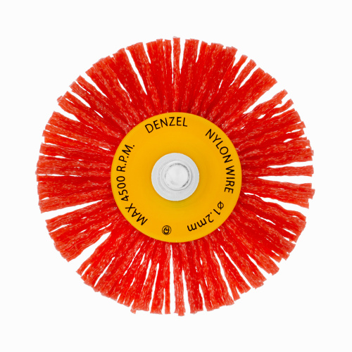Щетка для дрели, 65 мм, Плоская, со шпилькой, нейлоновая щетина Denzel по ценам производителя в Уфе с доставкой по всей России