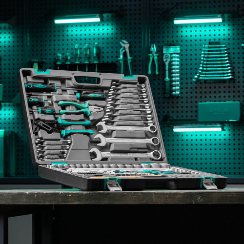 Набор инструментов, 1/4", 1/2", Cr-V, S2, усиленный кейс, 119 предметов Stels по ценам производителя в Уфе с доставкой по всей России