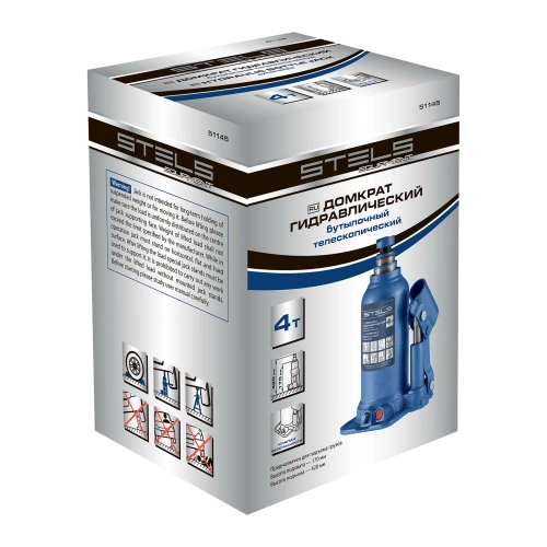 Домкрат гидравлический бутылочный телескопический, 4 т, подъем 170-420 мм Stels по ценам производителя в Уфе с доставкой по всей России