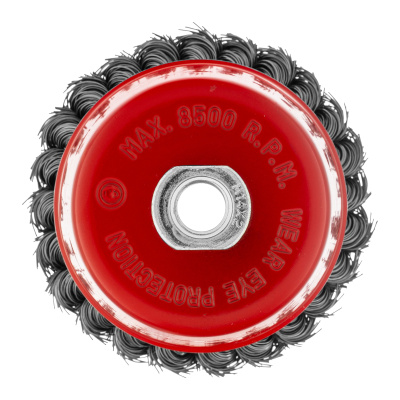 Щетка для УШМ, 100 мм, М14, "чашка", двухрядная, крученая проволока 0.5 мм Matrix по ценам производителя в Уфе с доставкой по всей России