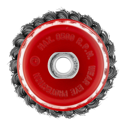 Щетка для УШМ, 100 мм, М14, "чашка", двухрядная, крученая проволока 0.5 мм Matrix по ценам производителя в Уфе с доставкой по всей России