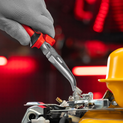 Длинногубцы изогнутые Nickel, 180 мм, никелированные, двухкомпонентные рукоятки Matrix по ценам производителя в Уфе с доставкой по всей России