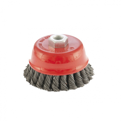 Щетка для УШМ, 100 мм, М14, "чашка", двухрядная, крученая проволока 0.8 мм Matrix по ценам производителя в Уфе с доставкой по всей России