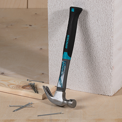 Молоток-гвоздодер, 450 г, фибергласовая трехкомпонентная рукоятка Gross по ценам производителя в Уфе с доставкой по всей России