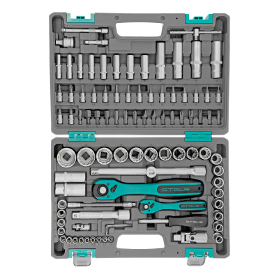 Набор инструментов 1/2", 1/4", CrV, 12 гранные головки, пластиковый кейс, 94 предмета Stels по ценам производителя в Уфе с доставкой по всей России