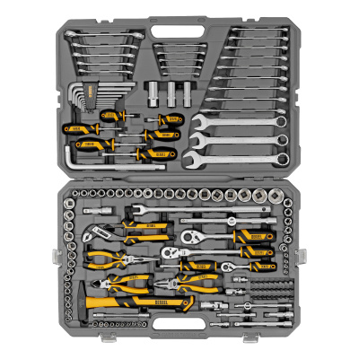 Набор инструментов, 1/2", 1/4", 3/8", CrV, S2, пластиковый кейс, 144 предмета Denzel по ценам производителя в Уфе с доставкой по всей России