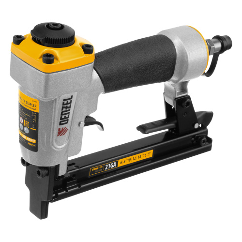 Степлер пневматический PS8016 для прямоугольных скоб 21GA от 6 до 16 мм Denzel по ценам производителя в Уфе с доставкой по всей России