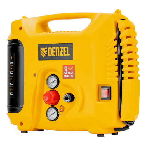 Компрессор воздушный DL1300, 10 бар, 1,3 кВт 180 л/мин 5 л, с набором аксессуаров Denzel по ценам производителя в Уфе с доставкой по всей России