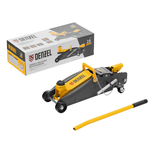 Домкрат гидравлический подкатной с фиксатором, 2,8 т, 135-385 мм Denzel по ценам производителя в Уфе с доставкой по всей России