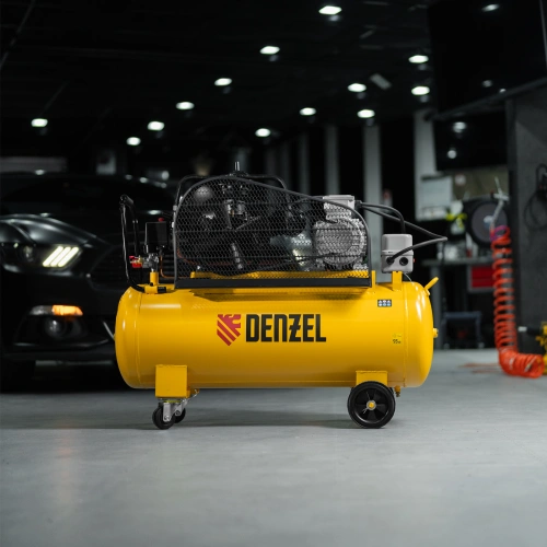 Компрессор воздушный BCW3000-T/100, ременный привод, 3.0 кВт, 100 литров, 520 л/мин Denzel по ценам производителя в Уфе с доставкой по всей России