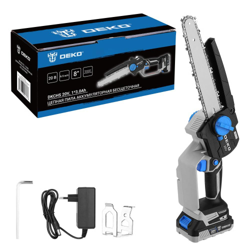 Пила цепная аккумуляторная бесщеточная DEKO DKCHS 20V, 20В, 1x3.0Ач по ценам производителя в Уфе с доставкой по всей России