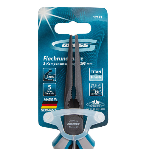 Длинногубцы прямые 205 мм, трехкомпонентные рукоятки Gross по ценам производителя в Уфе с доставкой по всей России