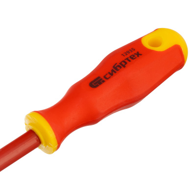 Отвертка диэлектрическая SL6.5 х 150 мм, CrV, до 1000 В, двухкомпонентная рукоятка Сибртех по ценам производителя в Уфе с доставкой по всей России