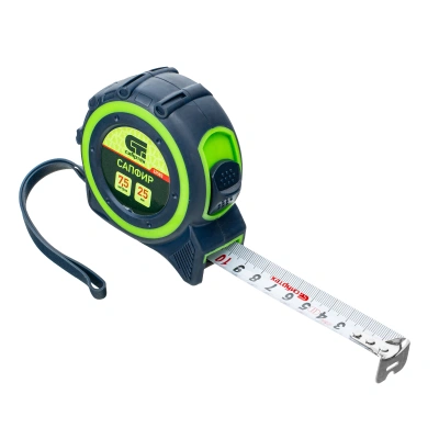 Рулетка Сапфир,двухкомпонентный корпус,7,5 м х 25 мм Сибртех по ценам производителя в Уфе с доставкой по всей России