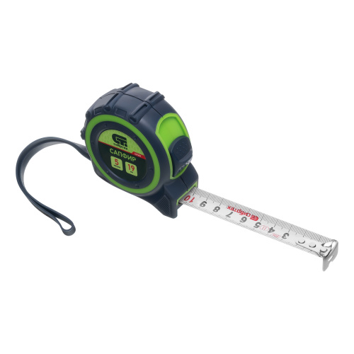 Рулетка Сапфир,двухкомпонентный корпус,5 м х 19 мм Сибртех по ценам производителя в Уфе с доставкой по всей России