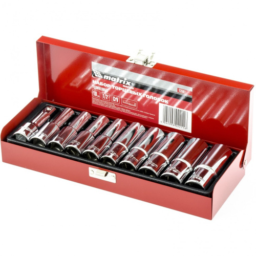Набор торцевых головок 1/2", головки 10 - 22 мм, удлиненные, 10 предметов Matrix по ценам производителя в Уфе с доставкой по всей России