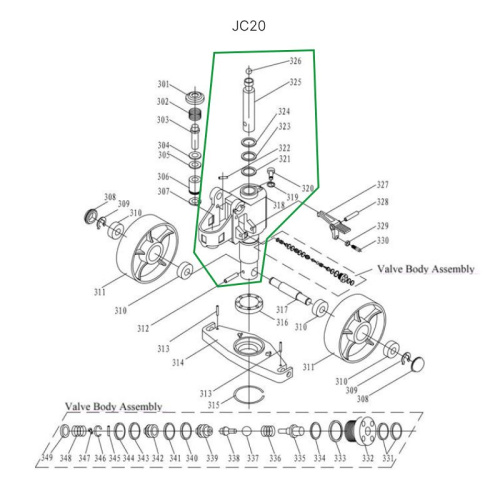 Гидроузел в сборе для гидравлических тележек JC20 по ценам производителя в Уфе с доставкой по всей России