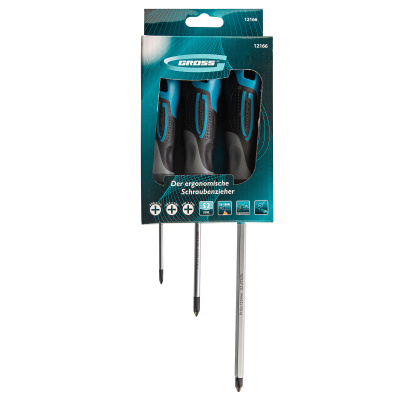 Набор отверток PH, 3 шт, S2, трехкомпонентная рукоятка Gross по ценам производителя в Уфе с доставкой по всей России