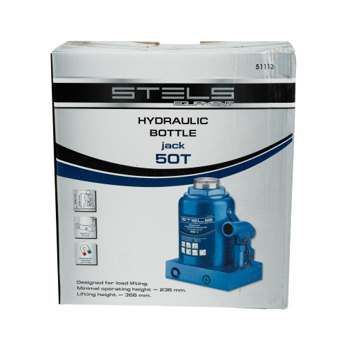 Домкрат гидравлический бутылочный, 50 т, H подъема 236-356 мм Stels по ценам производителя в Уфе с доставкой по всей России