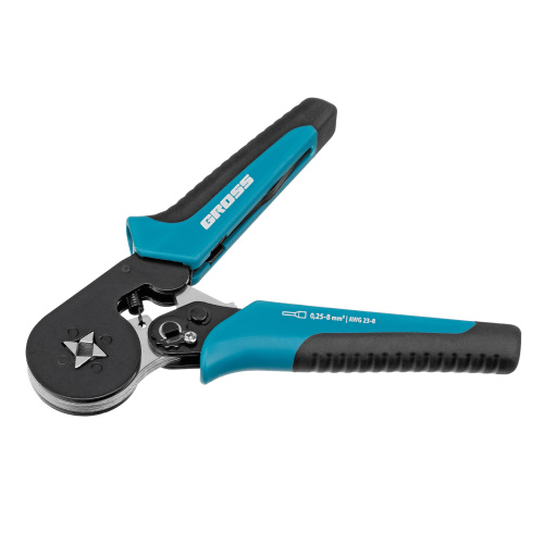 Клещи (пресс-клещи) для обжима наконечников электропроводов с сечением 0.25-8 мм2 Gross по ценам производителя в Уфе с доставкой по всей России