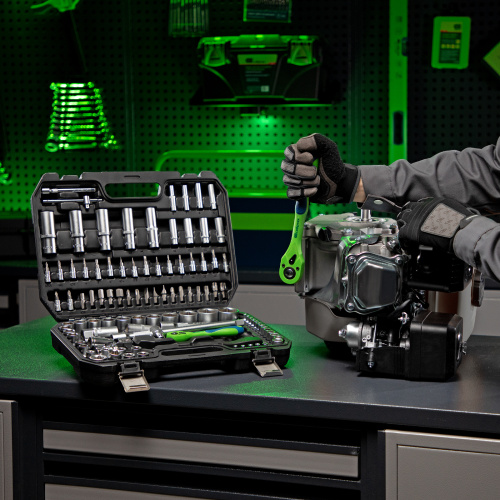 Набор инструментов 108 предметов, CrV, 1/2", 1/4" Сибртех по ценам производителя в Уфе с доставкой по всей России