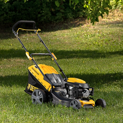 Газонокосилка бензиновая GLD-460, 146 куб.см, ширина 46 см, ручная, 7 уровней, травосборник 50 л Denzel по ценам производителя в Уфе с доставкой по всей России