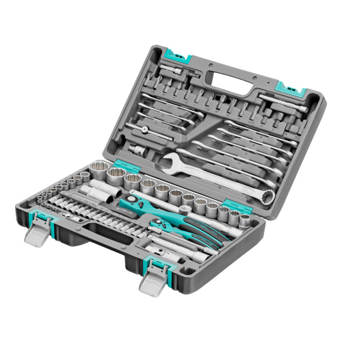 Набор инструментов 1/2", 1/4", CrV, 12 гранные головки, пластиковый кейс, 82 предмета Stels по ценам производителя в Уфе с доставкой по всей России