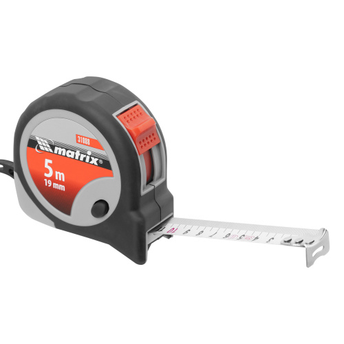 Рулетка Continuous fixation,5 м х 19 мм,двухкомпонентный корпус,плавная фиксация Matrix по ценам производителя в Уфе с доставкой по всей России