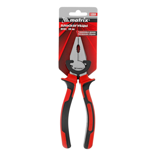 Плоскогубцы Nickel, 180 мм, никелированные, двухкомпонентные рукоятки Matrix по ценам производителя в Уфе с доставкой по всей России